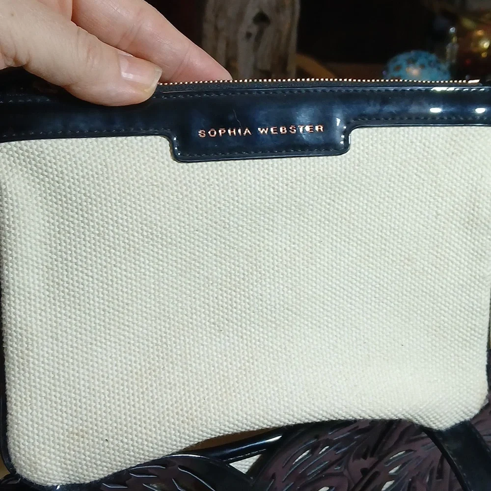 🦋 Sophia Webster Liara Black Patent Leather 3D Butterfly Tote Large Rare ✨ - Picture 9 of 15